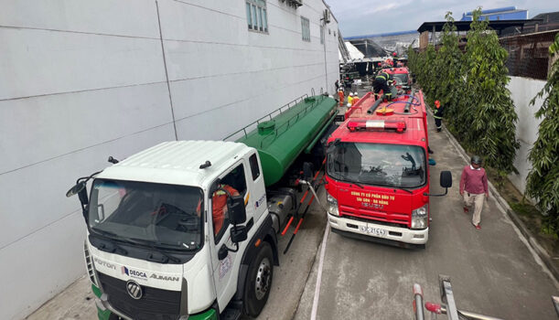 HHV supported firefighting at Hoa Khanh Industrial Park